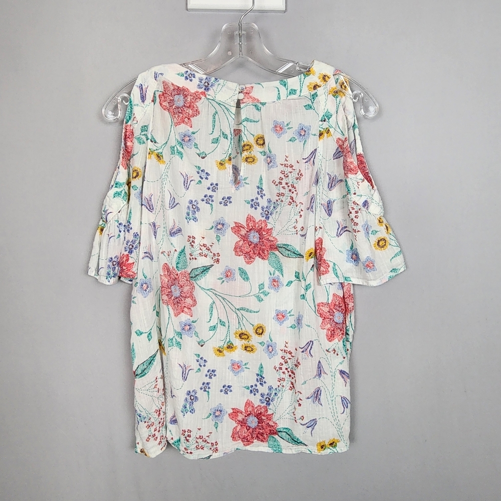 Old Navy Shirt - Floral  Cold Shoulder Flowy Sz Small